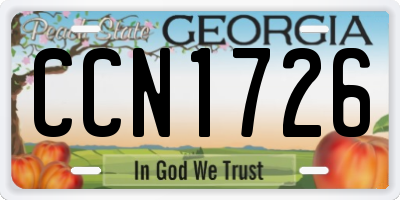 GA license plate CCN1726