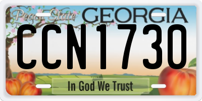 GA license plate CCN1730