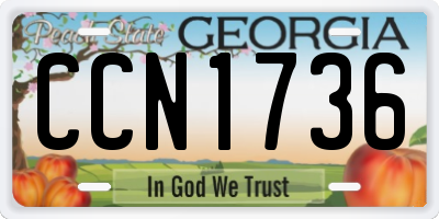 GA license plate CCN1736