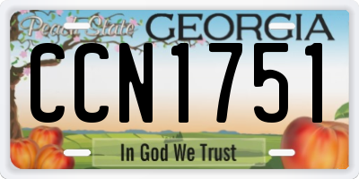 GA license plate CCN1751