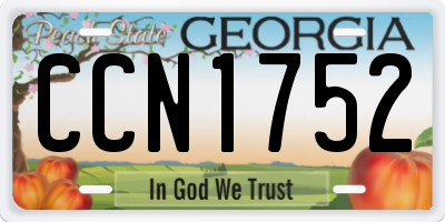 GA license plate CCN1752