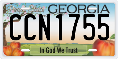 GA license plate CCN1755