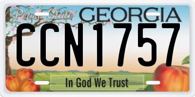 GA license plate CCN1757