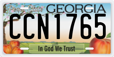 GA license plate CCN1765