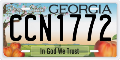 GA license plate CCN1772