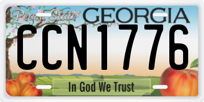 GA license plate CCN1776