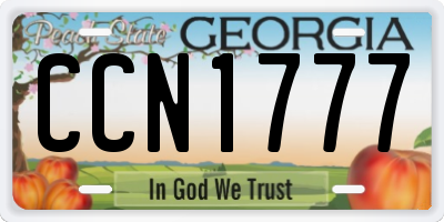 GA license plate CCN1777