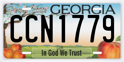 GA license plate CCN1779
