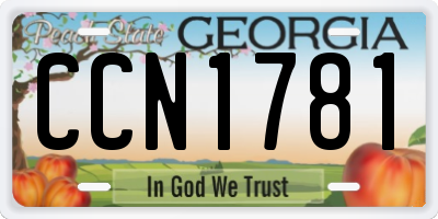 GA license plate CCN1781