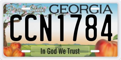 GA license plate CCN1784