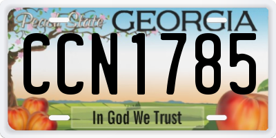 GA license plate CCN1785