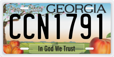 GA license plate CCN1791