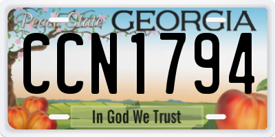 GA license plate CCN1794