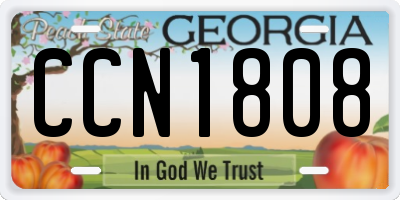 GA license plate CCN1808