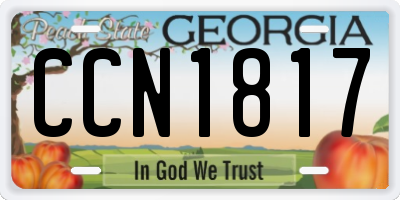 GA license plate CCN1817