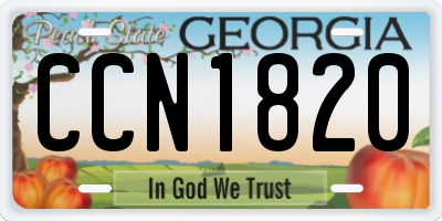 GA license plate CCN1820