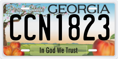 GA license plate CCN1823
