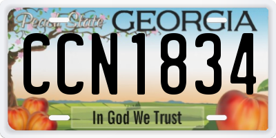 GA license plate CCN1834