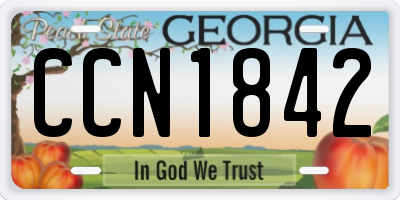 GA license plate CCN1842