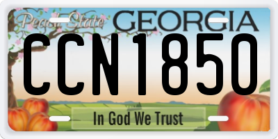 GA license plate CCN1850