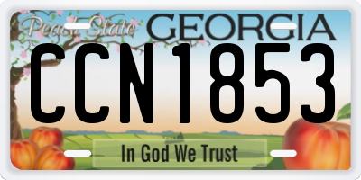 GA license plate CCN1853