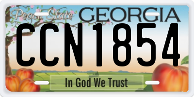 GA license plate CCN1854