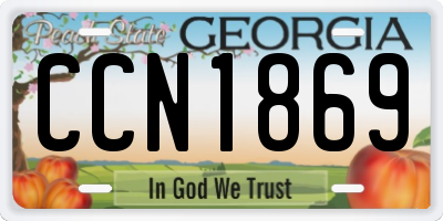 GA license plate CCN1869