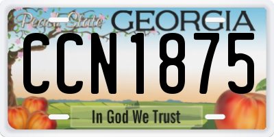 GA license plate CCN1875