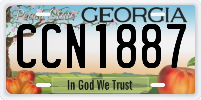 GA license plate CCN1887