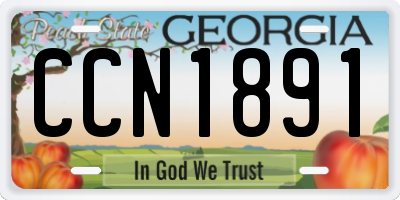 GA license plate CCN1891