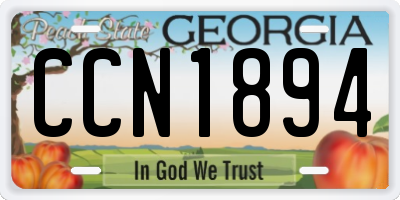 GA license plate CCN1894