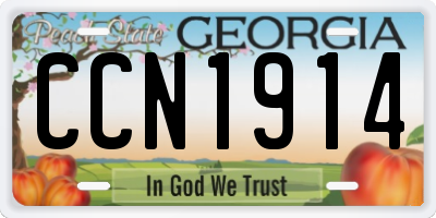 GA license plate CCN1914