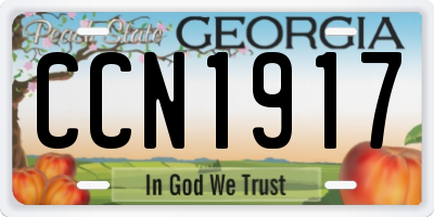 GA license plate CCN1917
