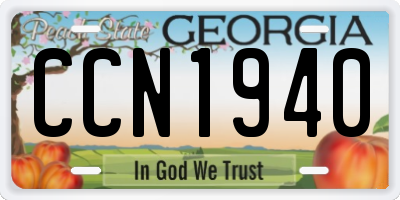 GA license plate CCN1940