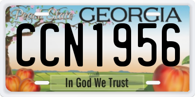 GA license plate CCN1956
