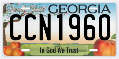 GA license plate CCN1960