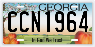 GA license plate CCN1964