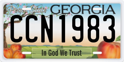 GA license plate CCN1983