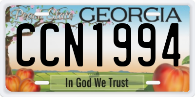 GA license plate CCN1994