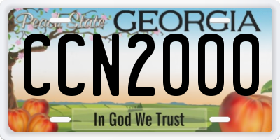 GA license plate CCN2000