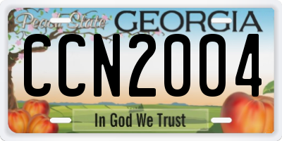 GA license plate CCN2004