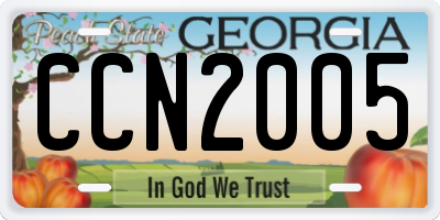 GA license plate CCN2005