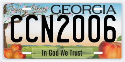 GA license plate CCN2006