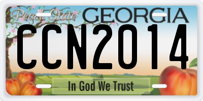 GA license plate CCN2014