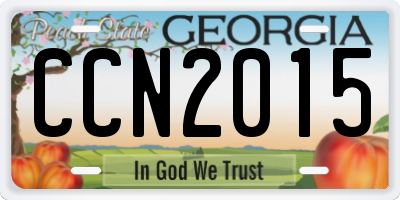 GA license plate CCN2015