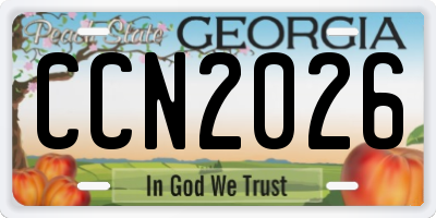 GA license plate CCN2026
