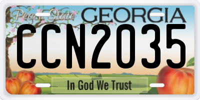 GA license plate CCN2035