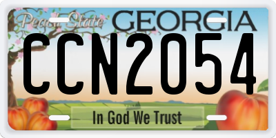 GA license plate CCN2054