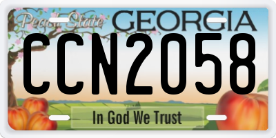 GA license plate CCN2058