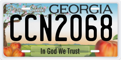 GA license plate CCN2068